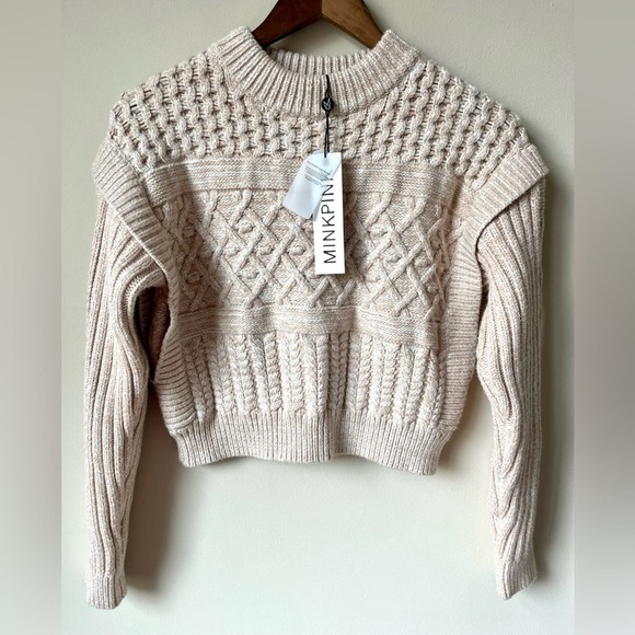 NWT Minkpink Jolene Cable Knit Sweater (size S) - Picture 9 of 12